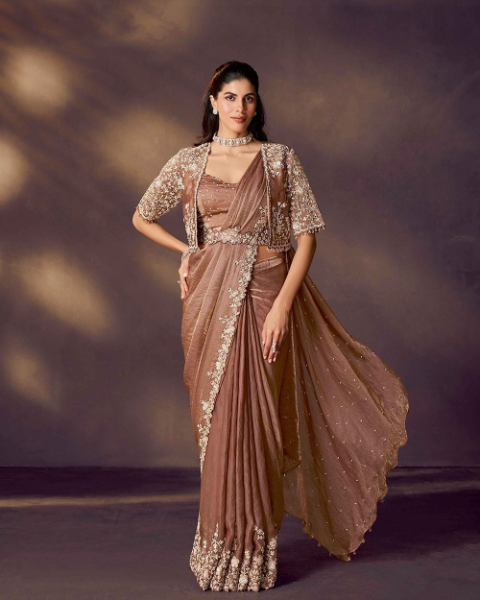 Blue Chiffon Saree