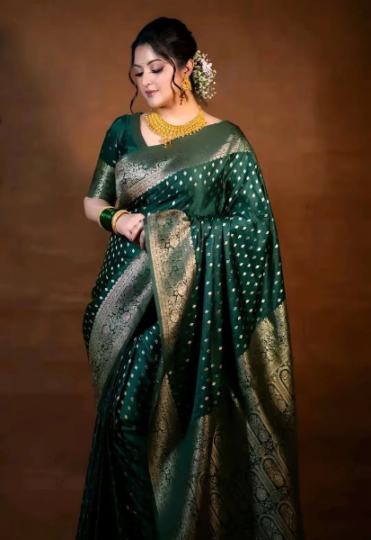 Olive Green Saree