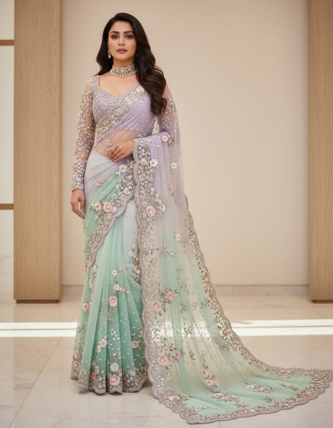 Pink Pastel Saree