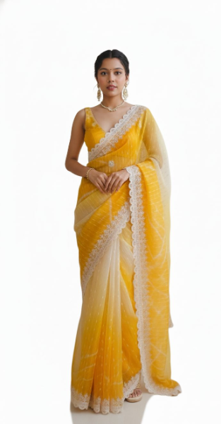 Olive Green Saree